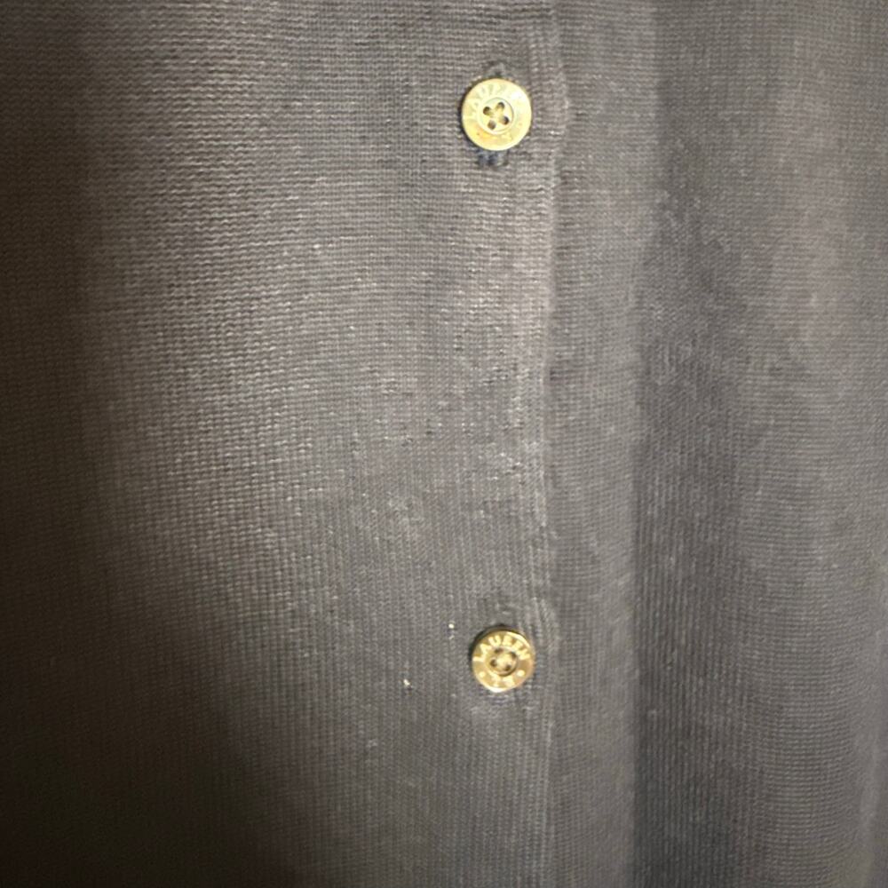Lauren Ralph Lauren Navy Blue Button Front Silk Crewneck Cardigan Sweater Large - Picture 6 of 8